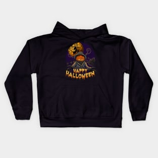 Happy Halloween Autumn Horror Pumpkin Witches Moon Movie Classic Kids Hoodie